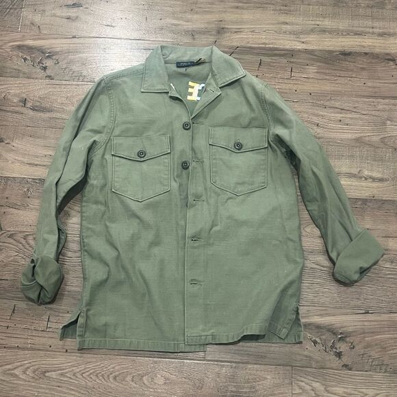 Polo Ralph Lauren Jacket Shirt Womens small Military Peace Love Embroidered - Picture 3 of 4